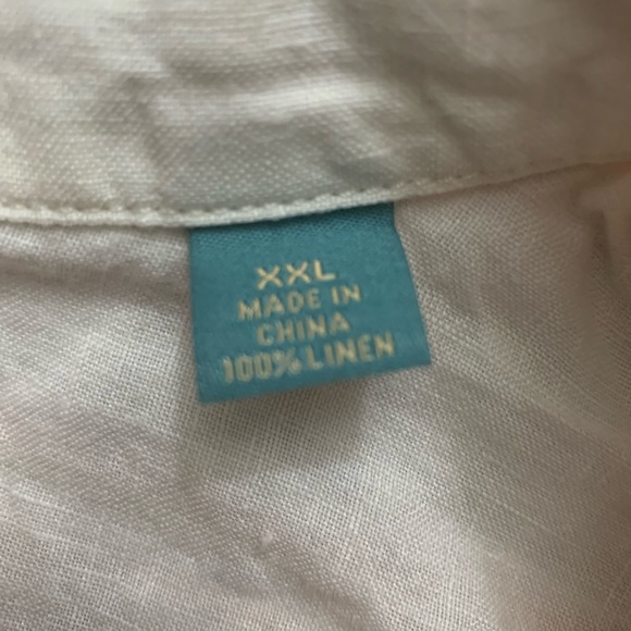 Tommy Bahama Long Sleeve Shirt Linen Beige 2XL - Picture 5 of 5